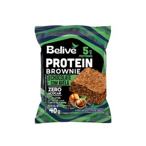 Brownie Proteico Chocolate com Avelã Sem Açúcar Sem Glúten Sem Leite Belive 40g