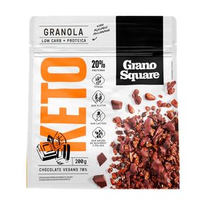 Granola Low Carb Com Chocolate Vegano Sem Glúten e Sem Lactose GranoSquare 200g