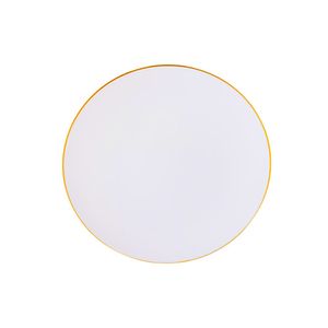 Prato Silver Plastic Refeição Fio Dourada - 6 Unidades