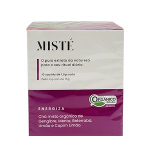 Chá Misto Orgânico Energiza Sabor Gengibre, Menta, Beterraba, Limão e Capim Limão Misté - 15g