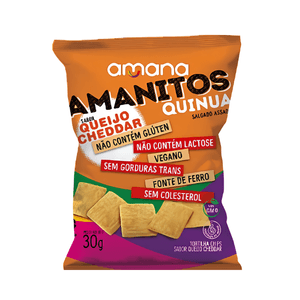 Snack Amanitos Sabor Cheddar Sem Glúten - 30g