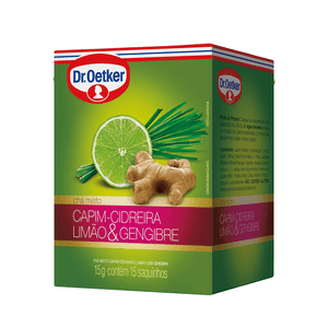 Chá Ervas Plus, Capim-Cidreira, Limão e Gengibre Dr. Oetker - 15g