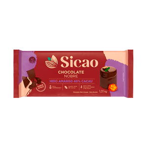 Chocolate Nobre Meio Amargo 40% Cacau Sicao - 1,01kg