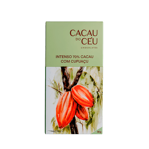 Chocolate 70% Cacau com Cupuaçu Sem Glúten Cacau do Céu- 80g
